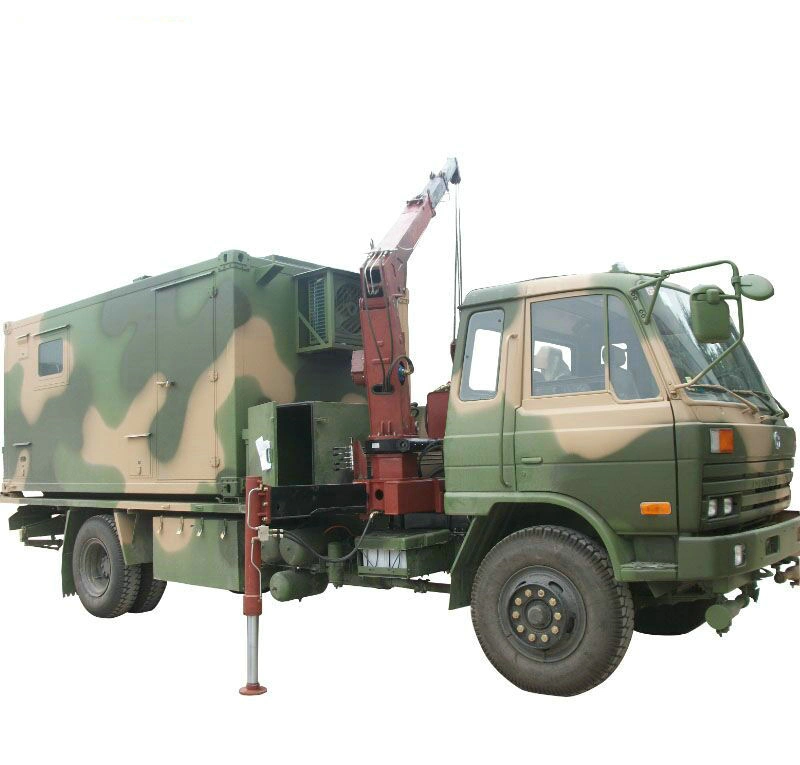 Dongfeng 4X4 Maintenance Lorry Military Mobile Workshop Service Truck with 3tons Crane