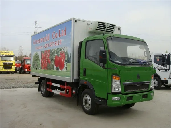 HOWO 4X2 5tons Fruit and Vegetable Transport Mini Refrigerated Truck
