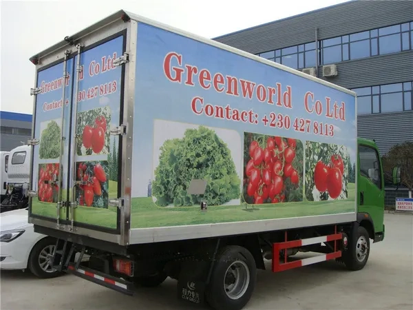 HOWO 4X2 5tons Fruit and Vegetable Transport Mini Refrigerated Truck