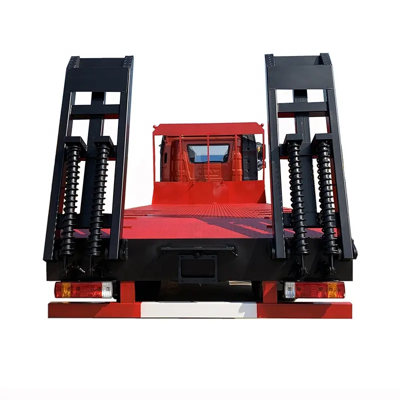 FAW 4X2 6 Wheels Flat Bed Truck with Rear Climb Ladder for Bulldozer Excavator Forklift