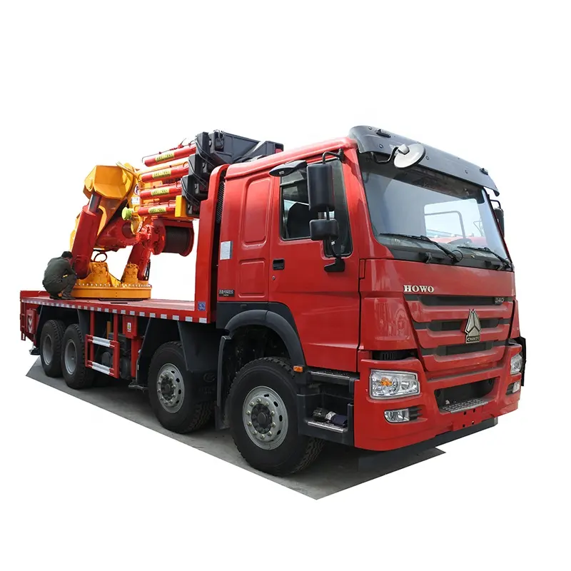 Sinotruk HOWO 8X4 12Wheels Truck 100Tons Truck Mounted Knuckle Crane