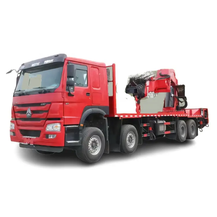 Sinotruk HOWO 8X4 12Wheels Truck 80Tons Truck Mounted Knuckle Crane