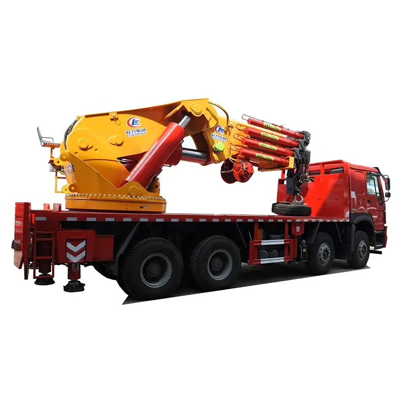 Sinotruk HOWO 8X4 12Wheels Truck 100Tons Truck Mounted Knuckle Crane