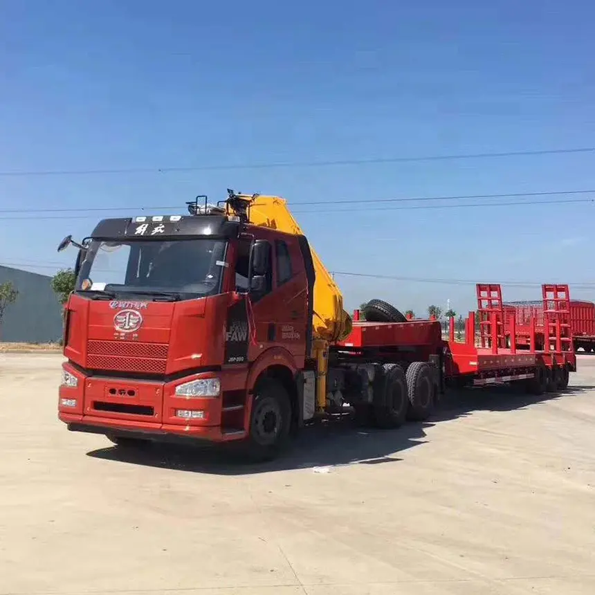 18tons 25tons Tractor Head 6X4 10Wheels FAW Tractor Truck with Knuckle Crane
