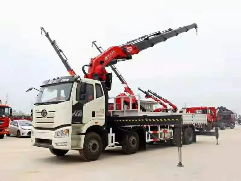 FAW 8X4 12Wheels 20Tons Folding Arm Crane Truck Boom Truck Mounted Folding Crane