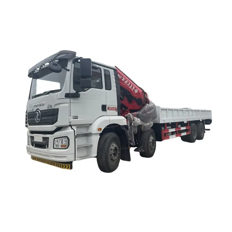 Shacman 8X4 12Wheels Cargo Truck with 16ton Knuckle Crane