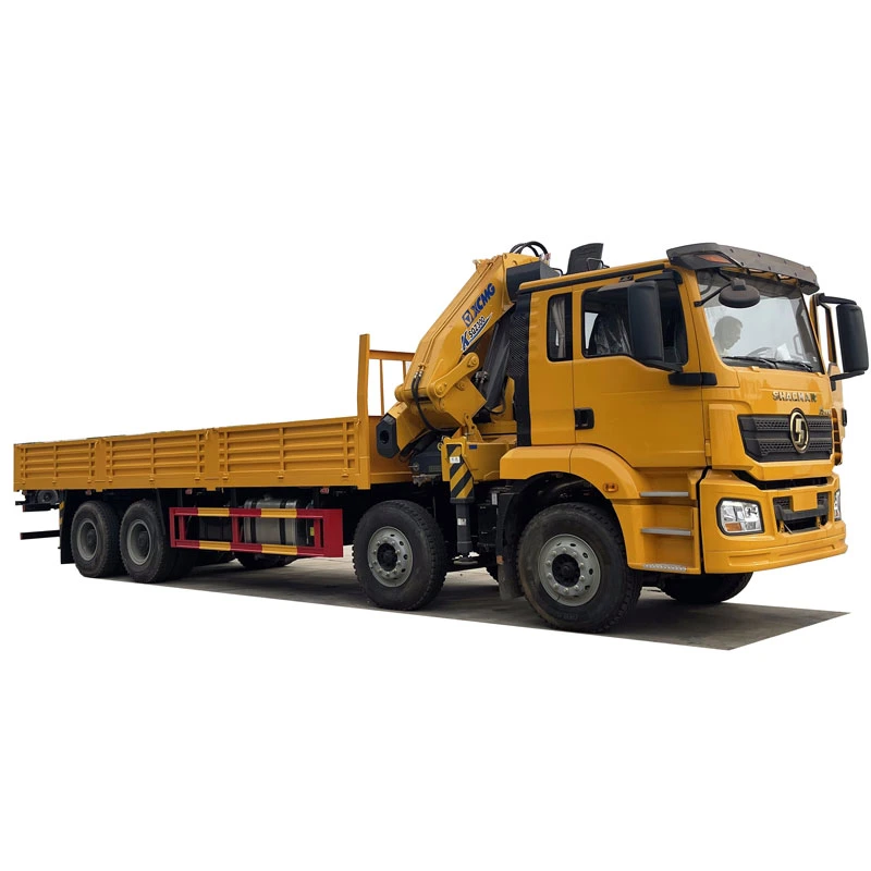 Shacman 8X4 12Wheels Cargo Truck with 16ton Knuckle Crane