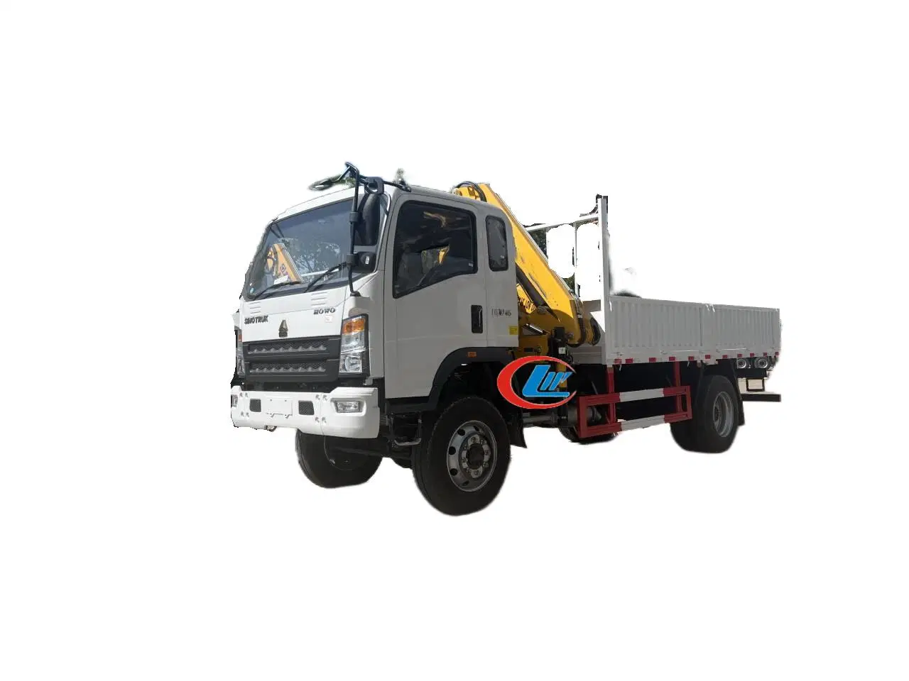 Sinotruk HOWO off Road Cargo Truck 4X4 with 6ton Knuckle Crane
