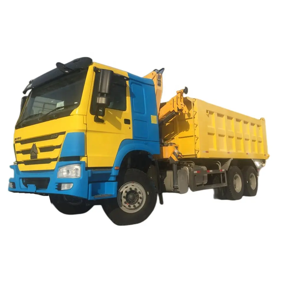 Sinotruk HOWO 6X4 10Wheels Dump Truck with 8ton Knuckle Crane