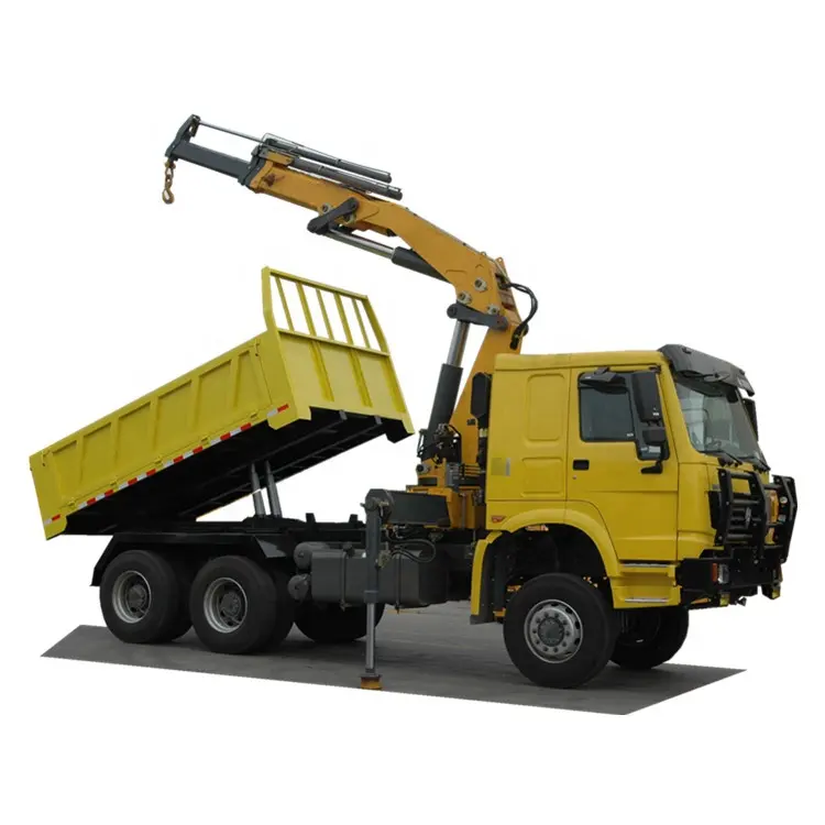 Sinotruk HOWO 6X4 10Wheels Dump Truck with 8ton Knuckle Crane