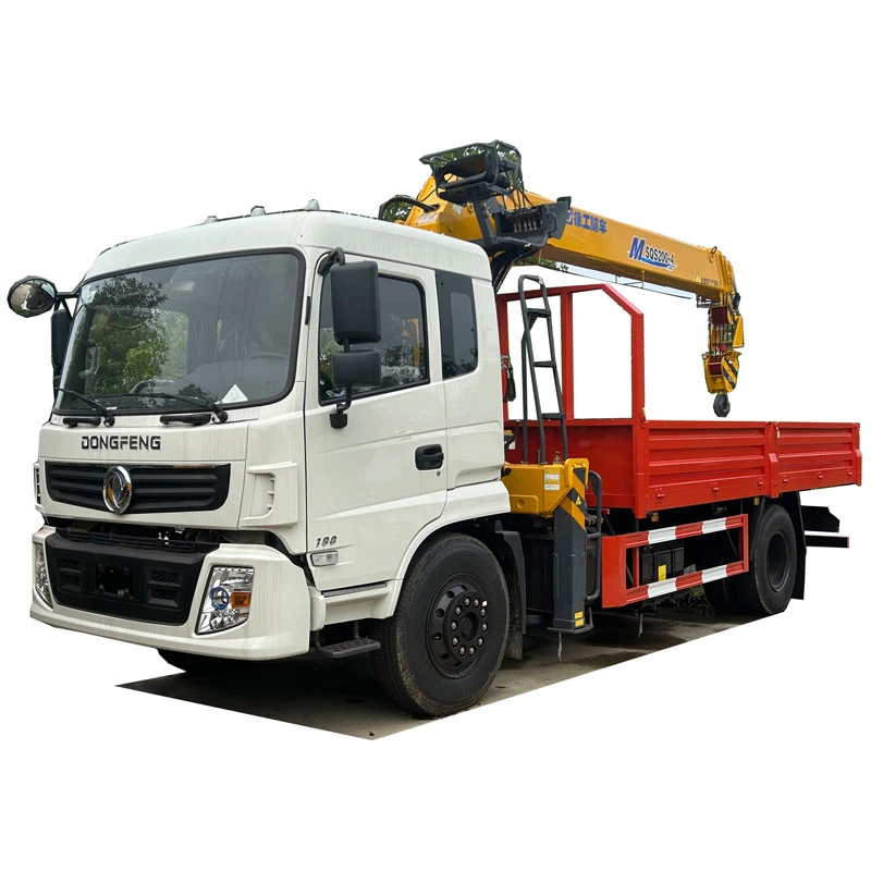 Dongfeng Right Hand 4X2 6 Wheels Cargo Truck with Xugong 8ton Straight Boom Crane