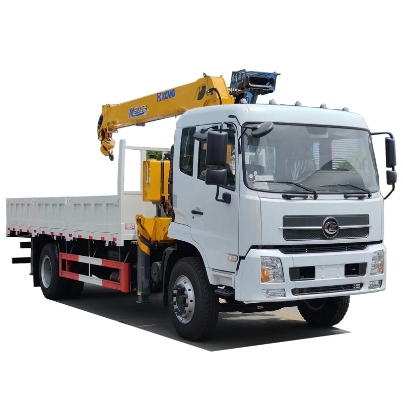 Dongfeng Right Hand 4X2 6 Wheels Cargo Truck with Xugong 8ton Straight Boom Crane
