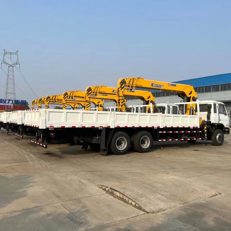Dongfeng Right Hand 6X4 10Wheels Cargo Truck with Xugong 14ton Straight Boom Crane