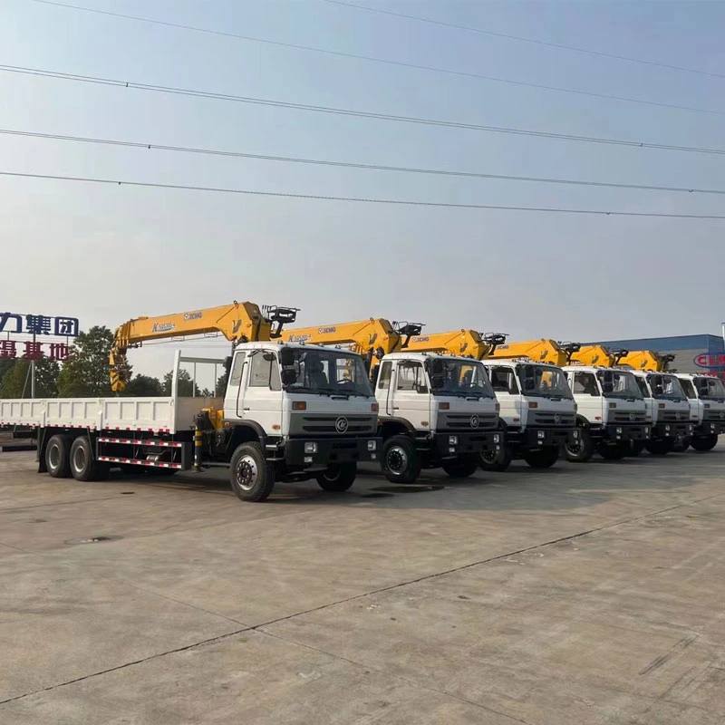 Dongfeng Right Hand 6X4 10Wheels Cargo Truck with Xugong 14ton Straight Boom Crane