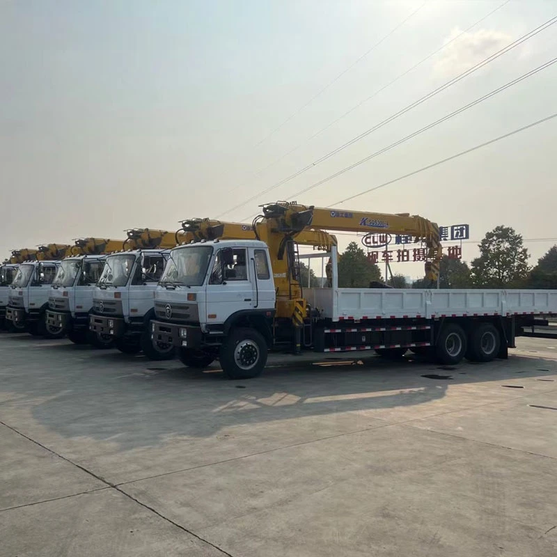 Dongfeng Right Hand 6X4 10Wheels Cargo Truck with Xugong 14ton Straight Boom Crane