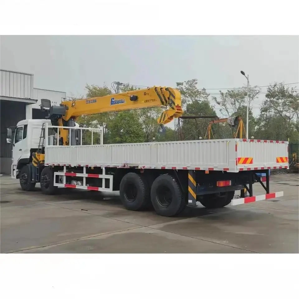 Dongfeng Right Hand 8X4 12Wheels Cargo Truck with Xugong 14ton Straight Boom Crane