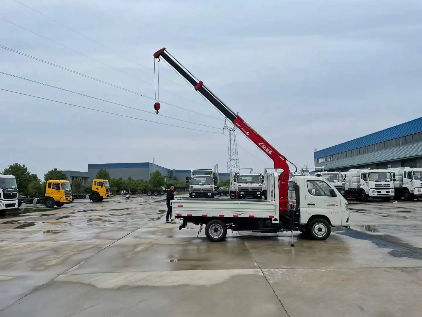 Foton Brand 4X2 2tons Crane Mounted on Cargo Truck