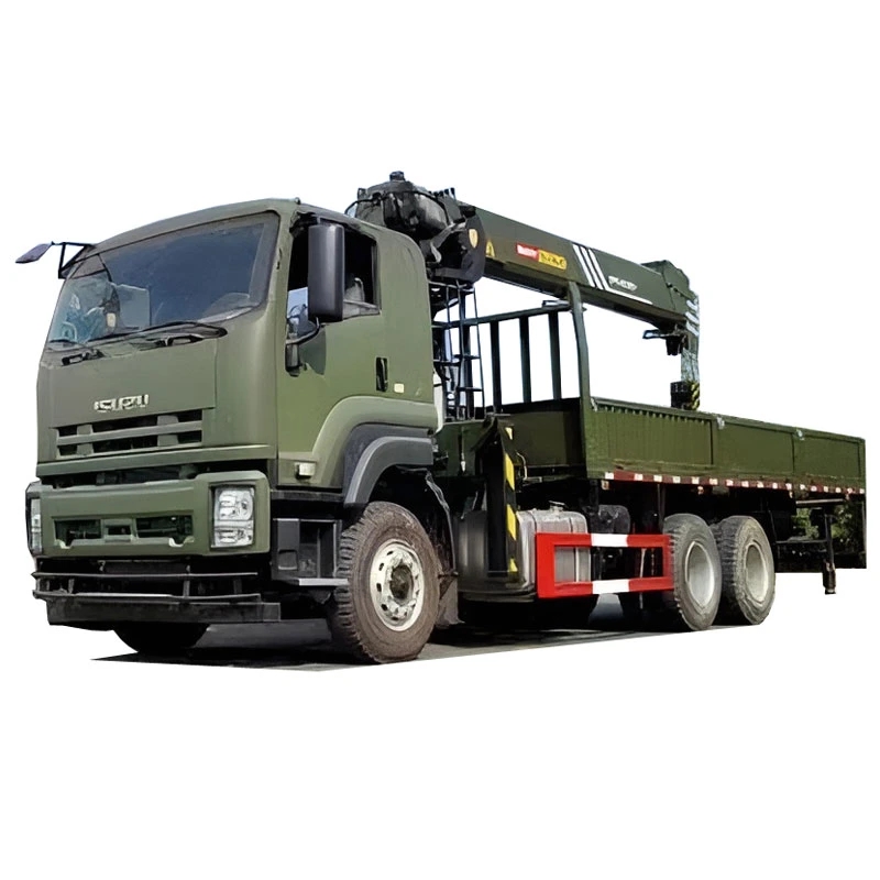 ISUZU GIGA Right Hand 6X4 10Wheels Cargo Truck with 20ton Straight Boom Crane for Mlitary