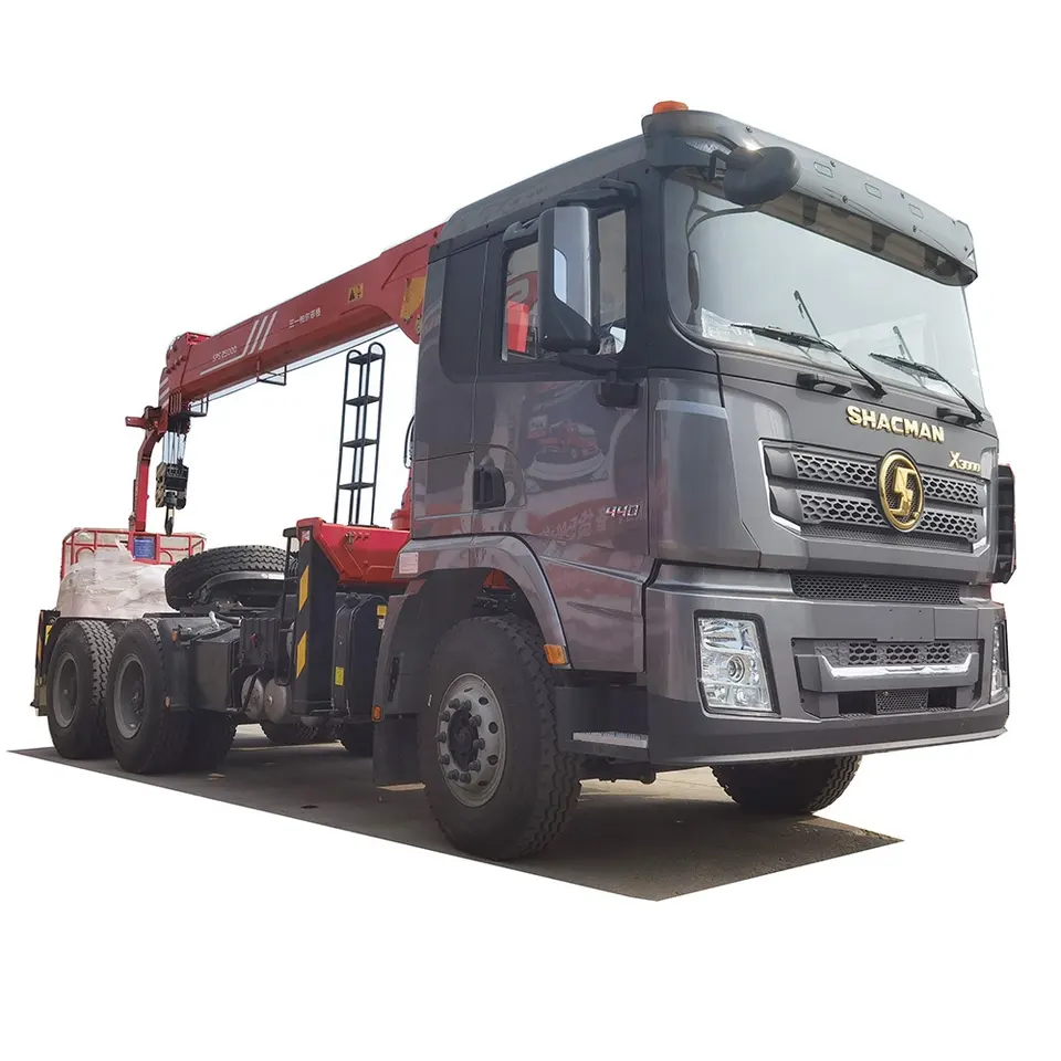 12tons 14tons Tractor Head 6X4 10Wheels Shacman Tractor Truck with Straight Boom Crane