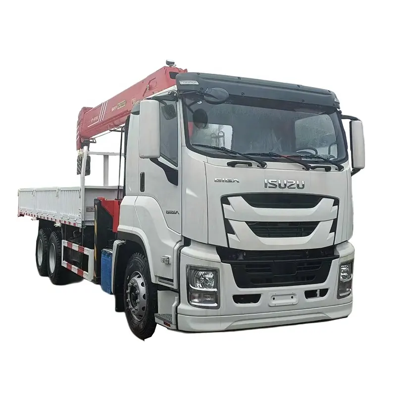 ISUZU GIGA Right Hand 6X4 10Wheels Cargo Truck with 14ton Straight Boom Crane