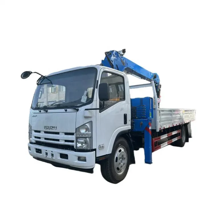 Isuzu Brand 4X2 6Wheels 3tons Crane Mounted on Cargo Truck Straight Arm Crane Truck