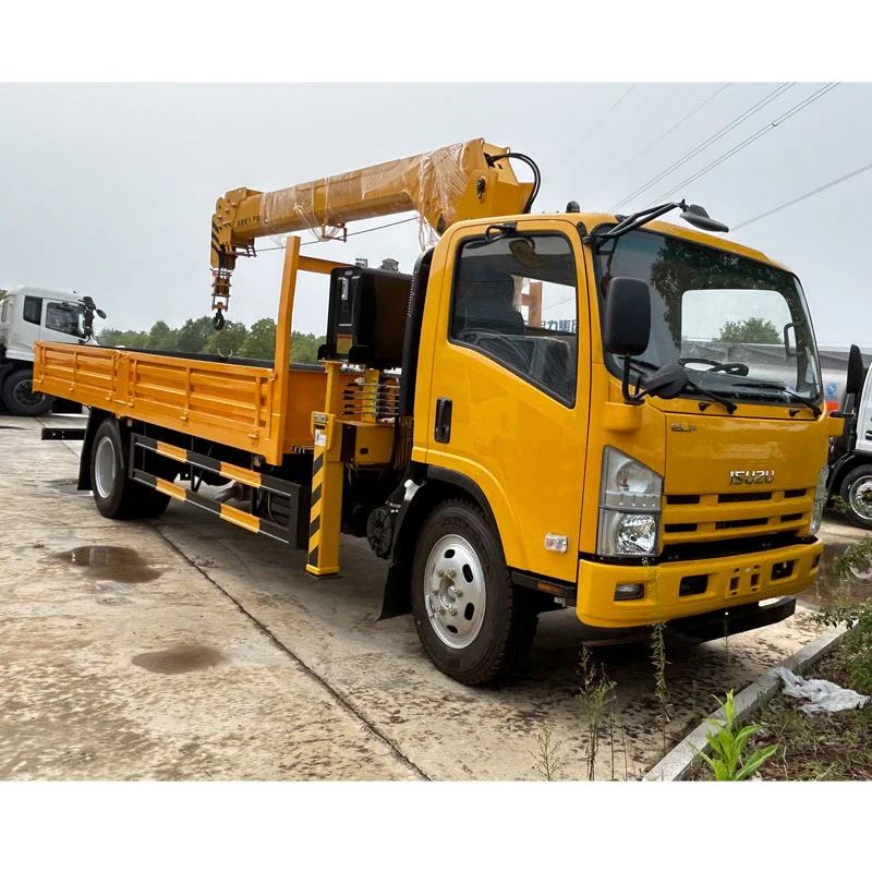 Isuzu Brand 4X2 4tons Crane Mounted on Cargo Truck Straight Arm Crane Truck