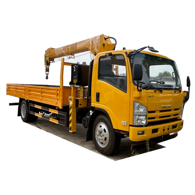Isuzu Brand 4X2 4tons Crane Mounted on Cargo Truck Straight Arm Crane Truck