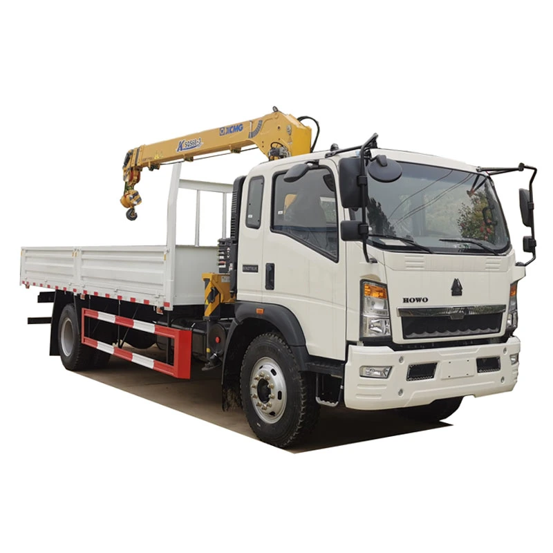 Sinotruck HOWO Left Hand 4X2 6Wheels Cargo Truck with Xugong 6ton Straight Boom Crane