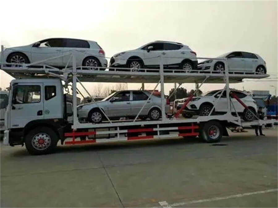 Dongfeng 4X2 Wheel Lift Flat Bed Car Hauler One Towing Four Car Carrier Road Recovery Rollback Tow Truck Flatbed Wrecker