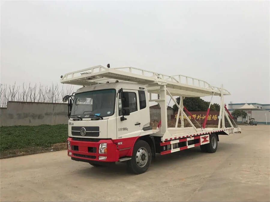 Dongfeng 4X2 Wheel Lift Flat Bed Car Hauler One Towing Four Car Carrier Road Recovery Rollback Tow Truck Flatbed Wrecker