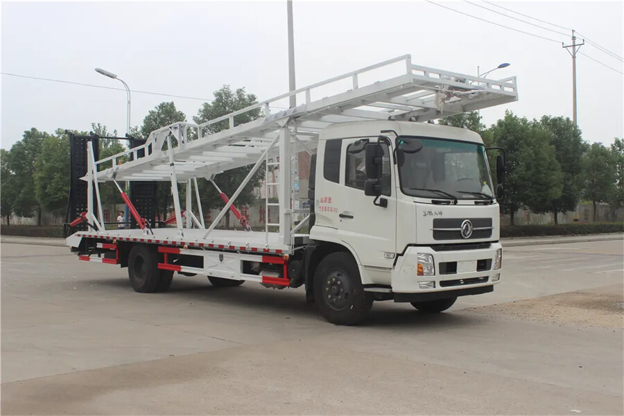 Dongfeng 4X2 Wheel Lift Flat Bed Car Hauler One Towing Four Car Carrier Road Recovery Rollback Tow Truck Flatbed Wrecker