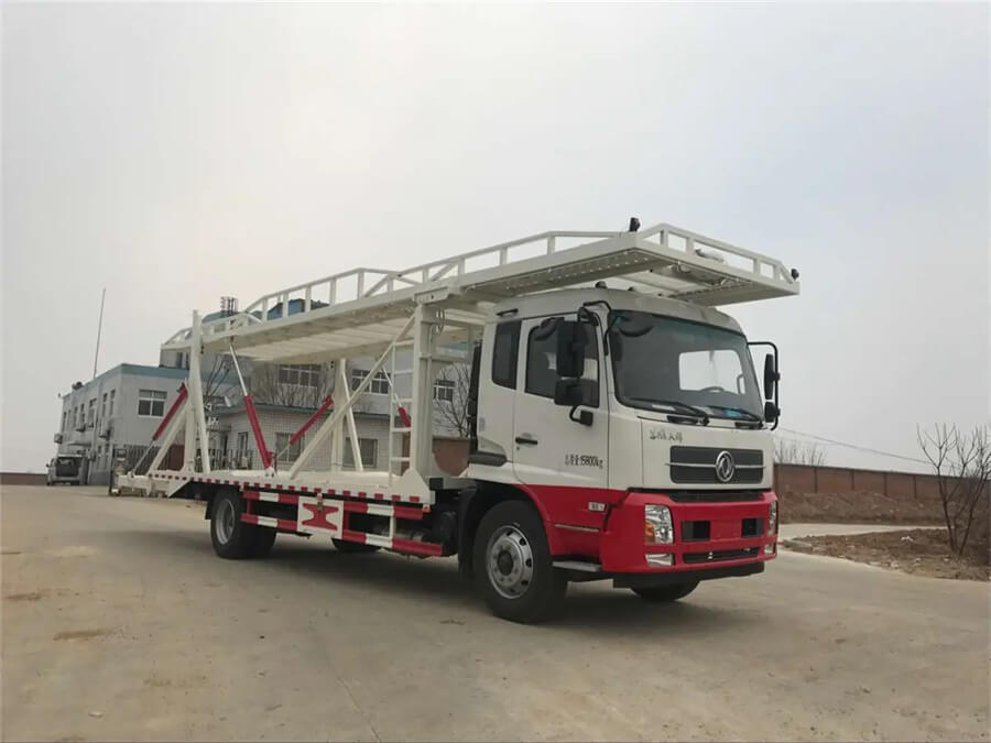 Dongfeng 4X2 Wheel Lift Flat Bed Car Hauler One Towing Four Car Carrier Road Recovery Rollback Tow Truck Flatbed Wrecker