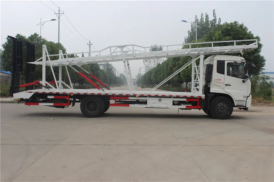 Dongfeng 4X2 Wheel Lift Flat Bed Car Hauler One Towing Four Car Carrier Road Recovery Rollback Tow Truck Flatbed Wrecker