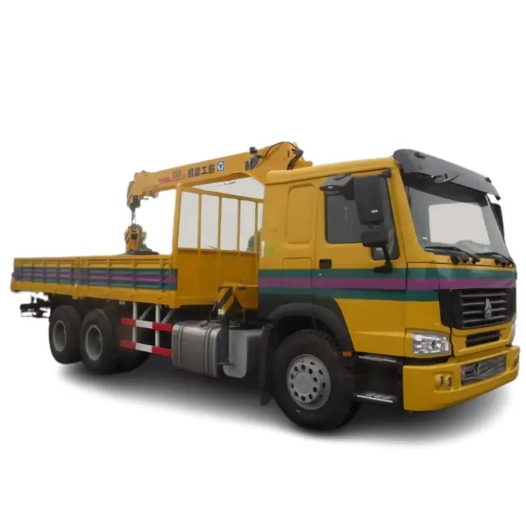 Sinotruck HOWO 6X4 Cargo Truck with 14ton Straight Boom Crane