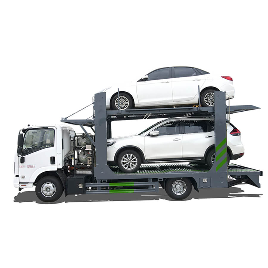 Sinotruk HOWO 4X2 6 Wheel Lift Flat Bed Car Hauler One Towing Two Car Carrier Road Recovery Rollback Tow Truck Flatbed Wrecker