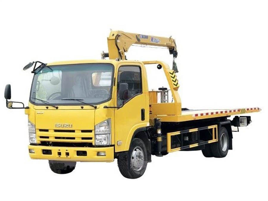 Isuzu 4X2 6 Tons 700P Flatbed Tow Truck With Crane