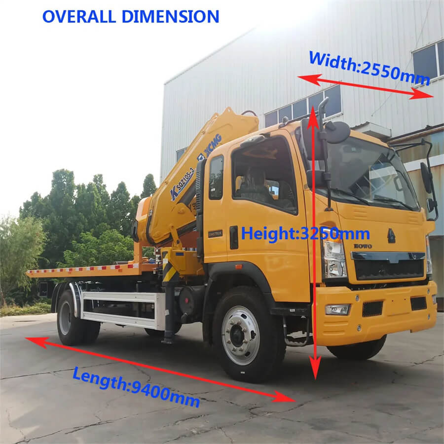 Sinotruk HOWO 4X2 6 Tons Tilt Tray Wrecker Truck With 3.5 Tons Crane