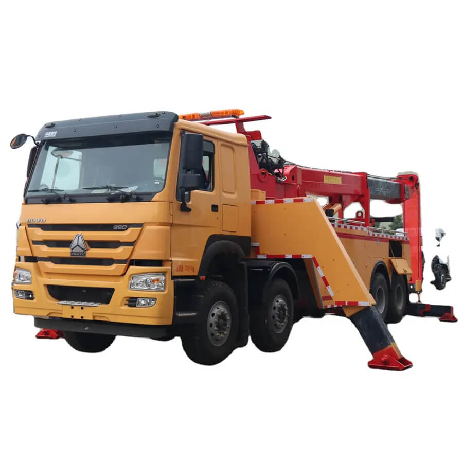 Sinotruk HOWO 8x4 360 Degree 50T 60T Heavy Duty 12 Wheel Road Wrecker Truck