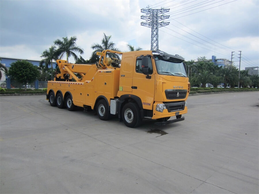 Sinotruk HOWO 10x4 5 Axles 360 Degree 50T 60T 70T Heavy Duty 12 Wheel Road Wrecker Truck