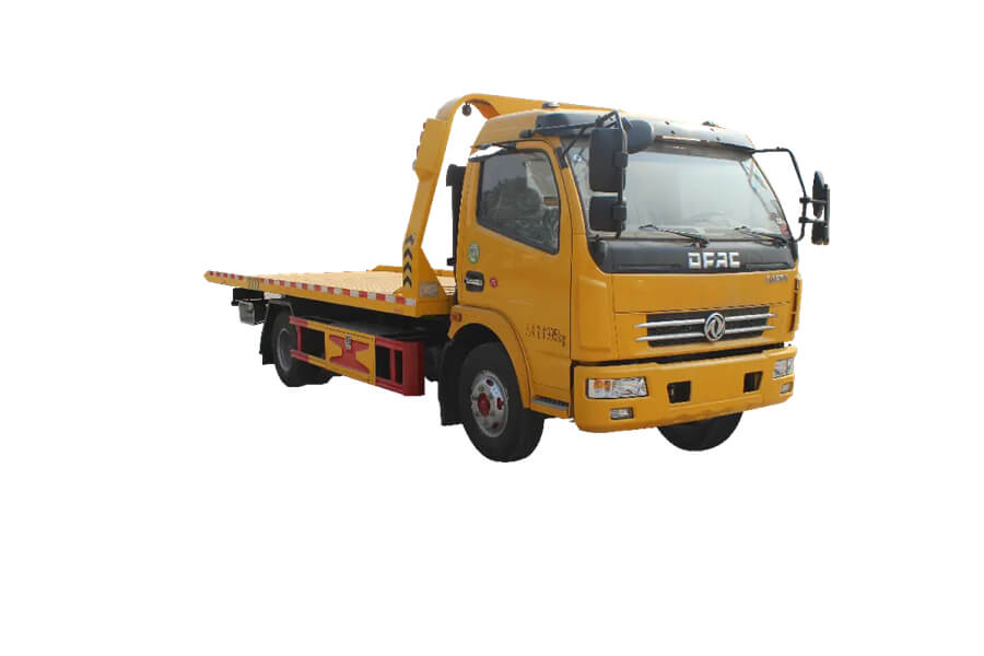 Dongfeng 5ton Towing Trucks Full Landing Bed Low Angle Road Rescue Wrecker Recovery Tow Truck