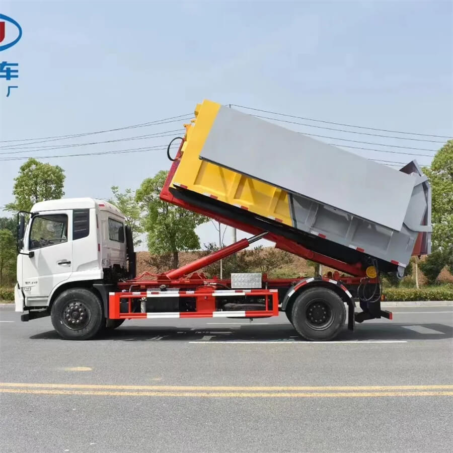 Dongfeng 4X2 15cbm Hook Lift Garbage Truck