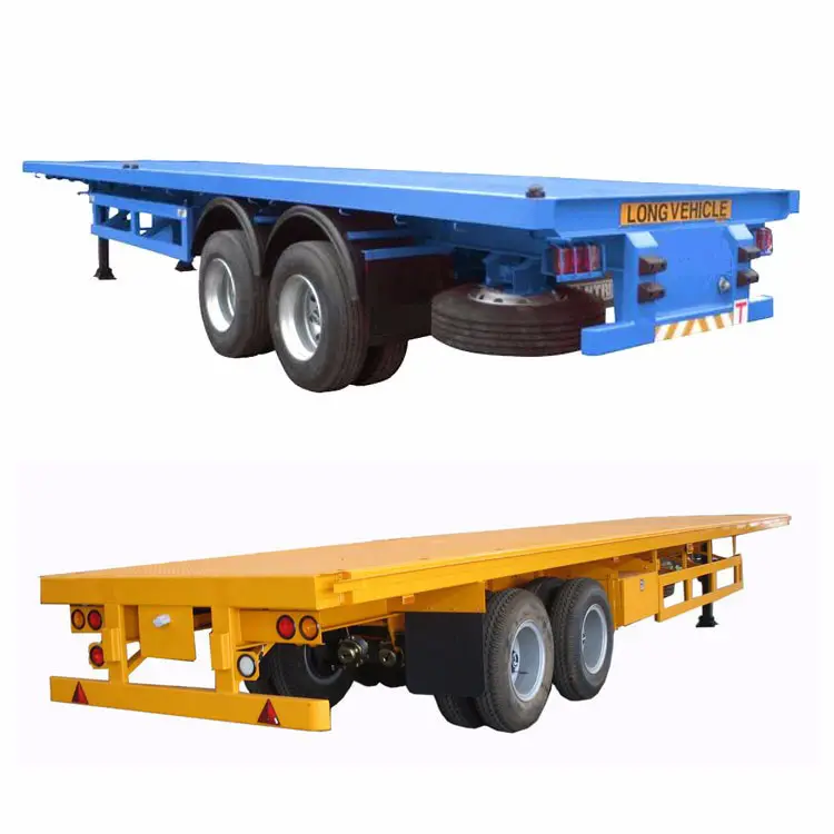2 Axles Container Flatbed Semi Trailer