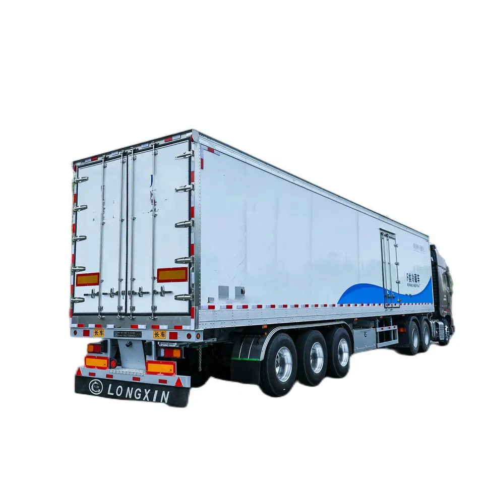 3 Axles Reefer Cold Frozen Cargo Transporting Box Refrigerator Van Semi Trailer