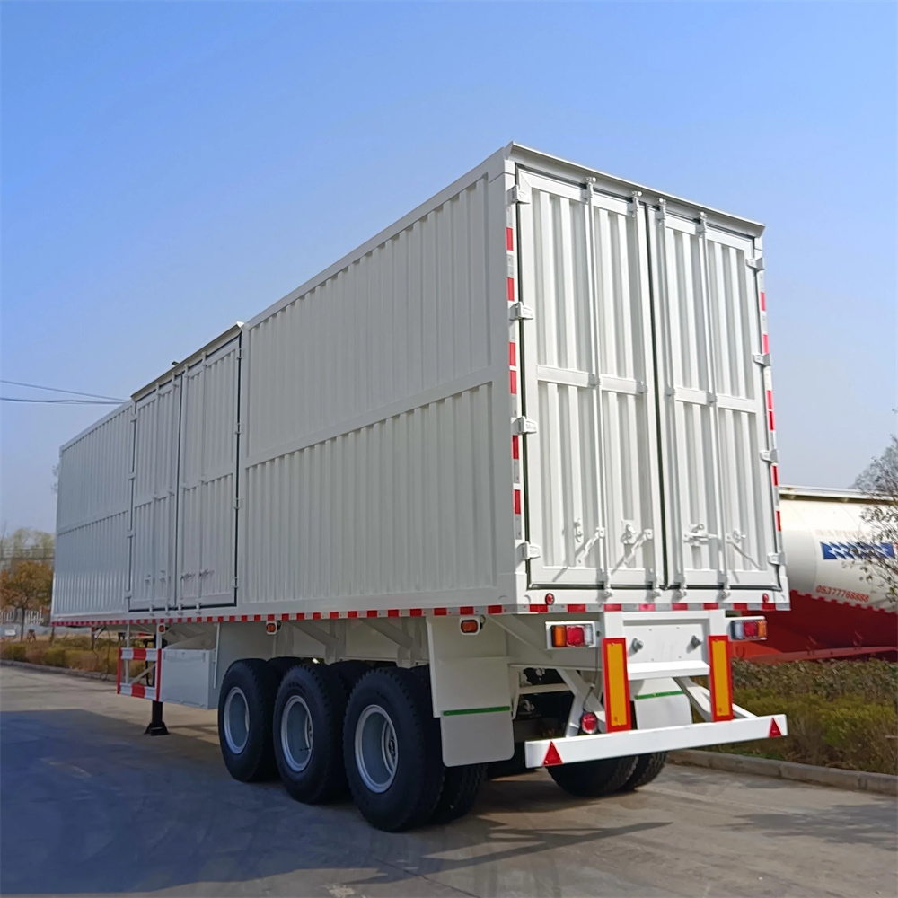 3 Axles Goods Grain Coal Transport Brand Bulk Semi Truck Box Van Traile