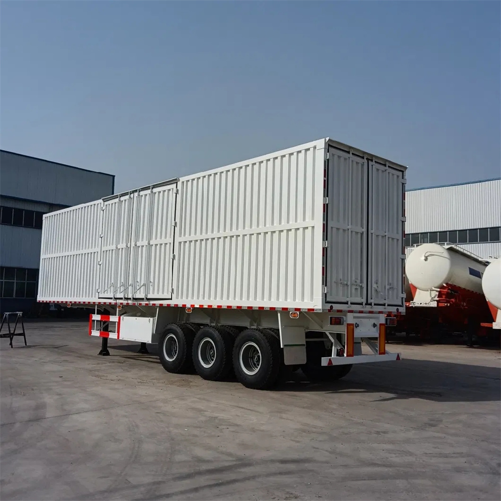 3 Axles Goods Grain Coal Transport Brand Bulk Semi Truck Box Van Traile