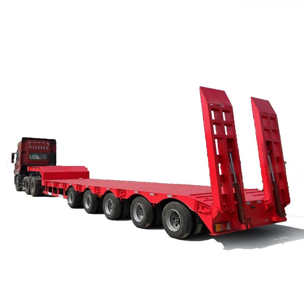 Heavy Duty 5 Axle Low Bed Truck Semi Trailer