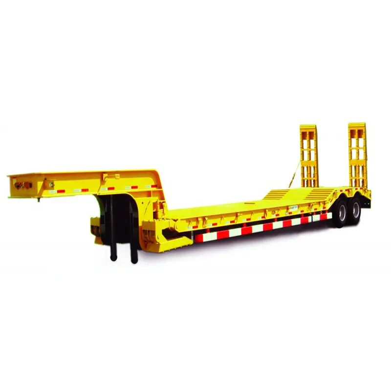 2 Axles Lowbed Semi Trailer for Construction Machines