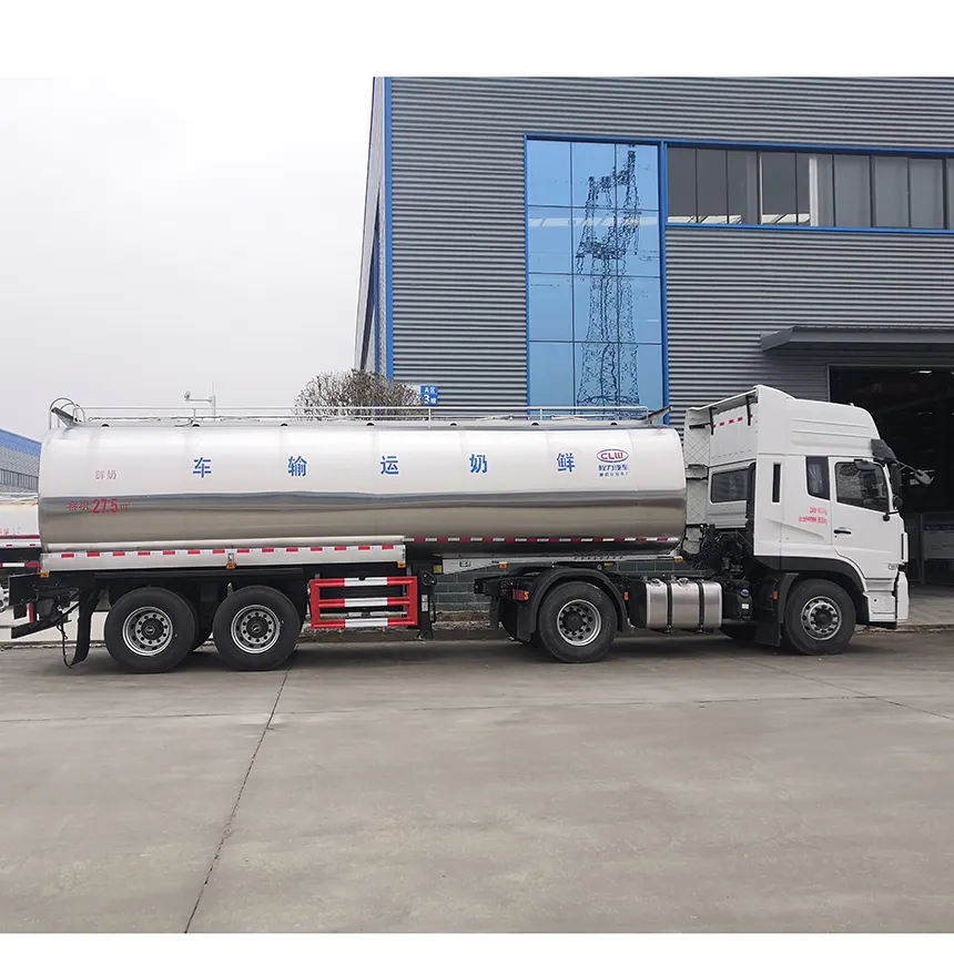 2 Axle Stainless Steel Insulated 30000L 30cbm Milk Delivery Tank Truck Trailer