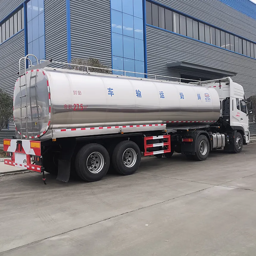 2 Axle Stainless Steel Insulated 30000L 30cbm Milk Delivery Tank Truck Trailer