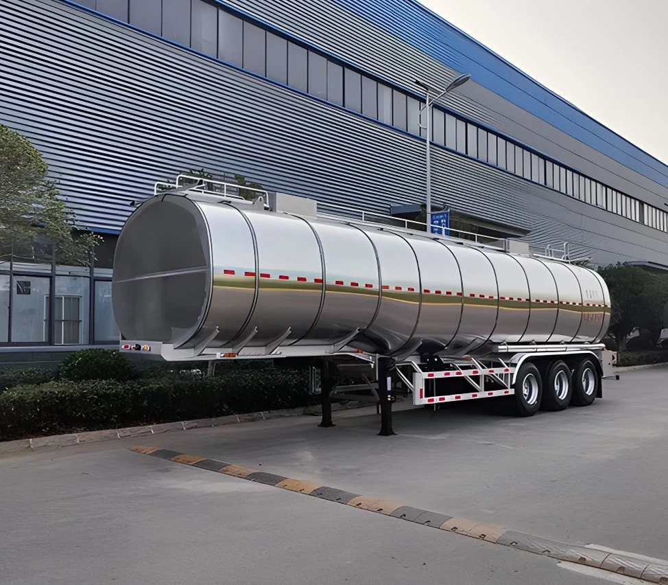 3 Axle Stainless Steel 36000L 36cbm Insulated Milk Transport Trailer